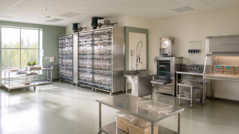 Laboratory animal equipment arranged for vivarium room use