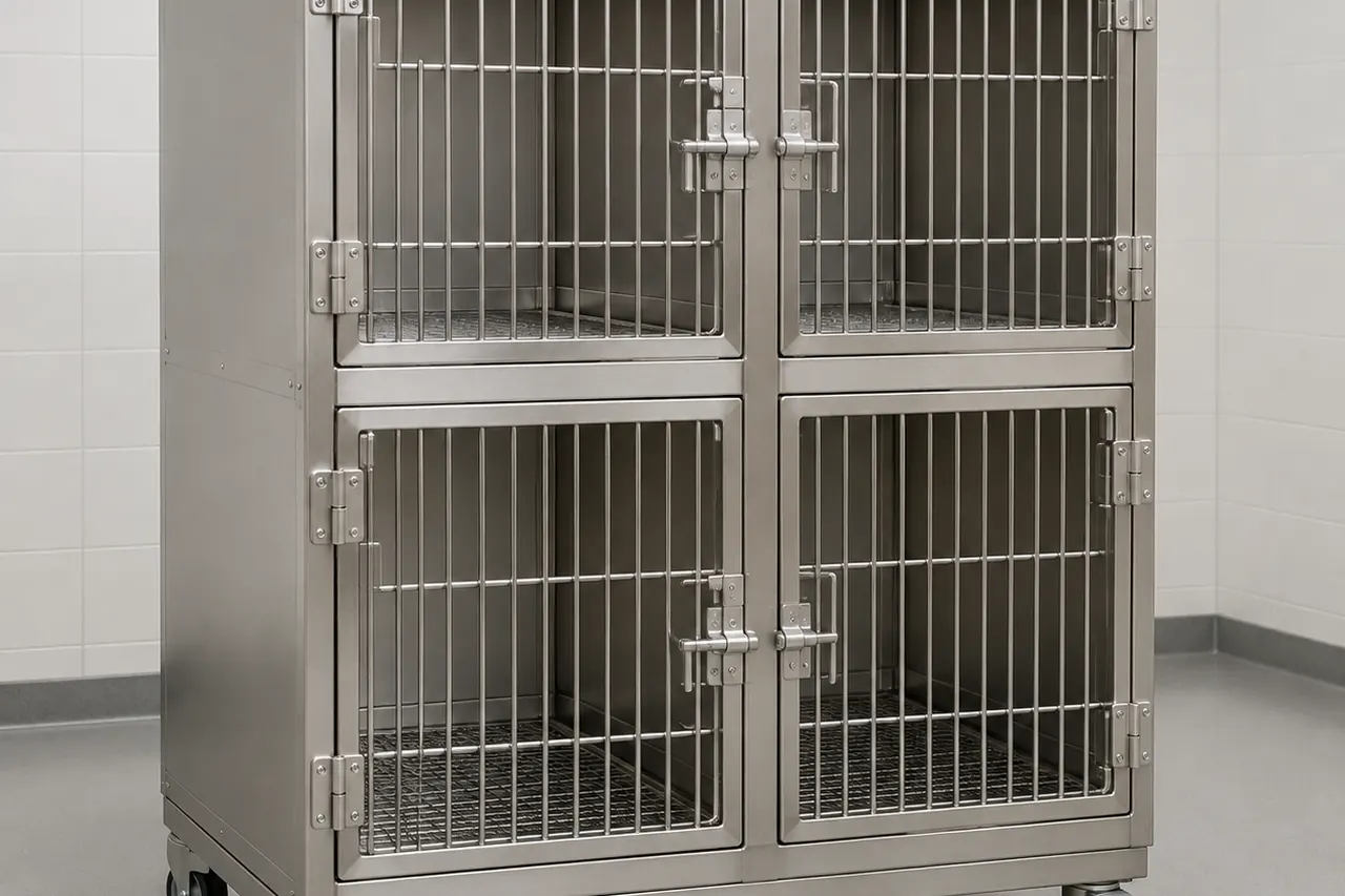 Four Unit Non Human Primate Housing Cage complete product overview