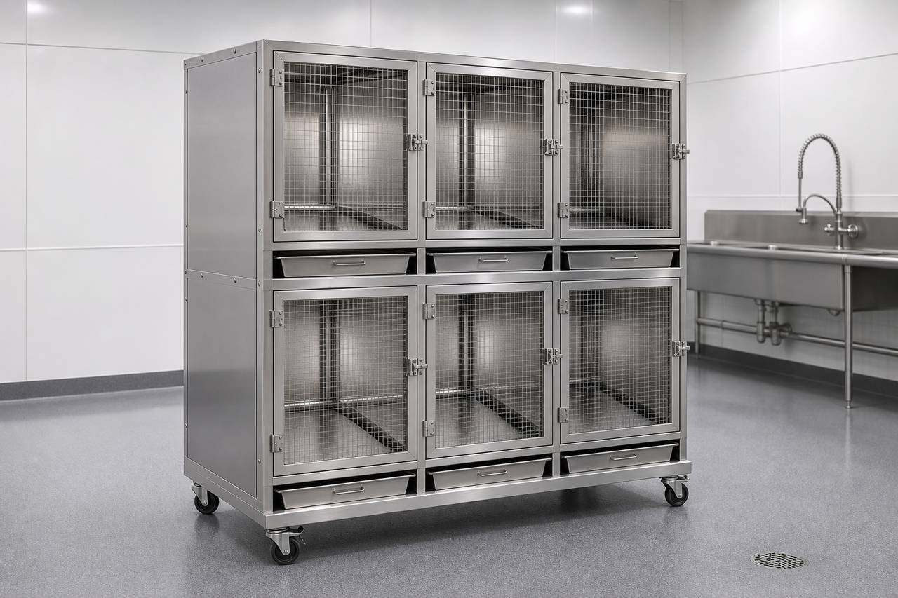 Guinea Pig Housing Cage for Wash Down Use overall equipment view