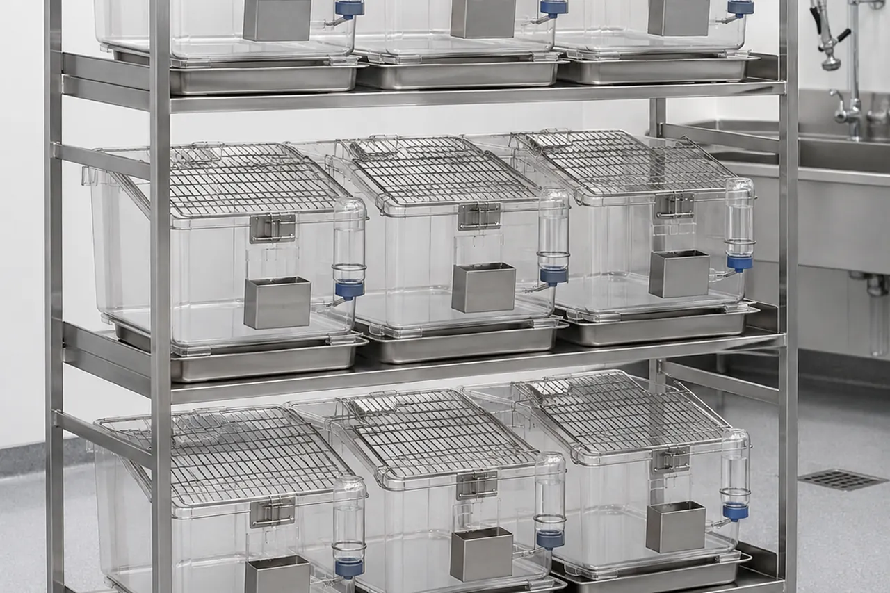 Guinea Pig Housing Rack for Wash-Down Use complete product overview