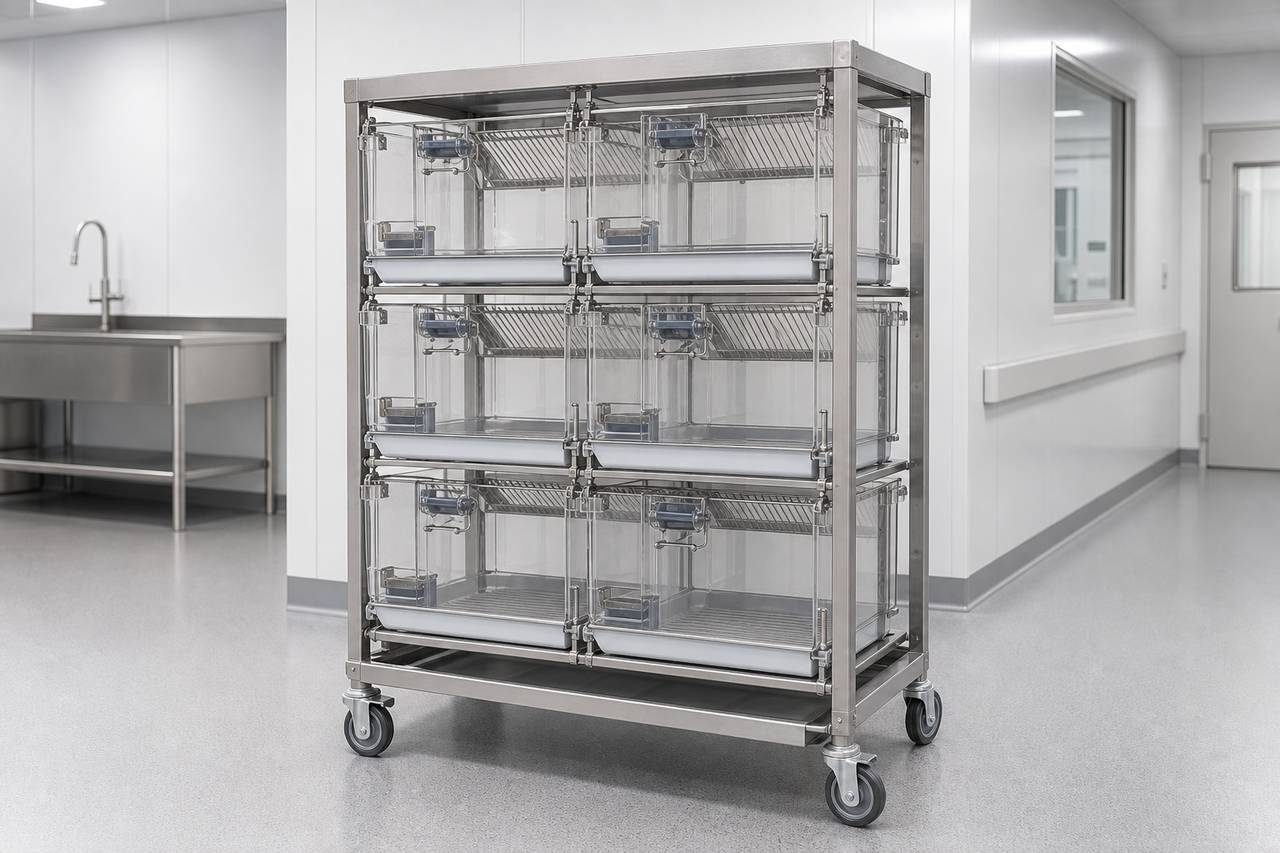 Guinea Pig Housing Rack overall equipment view