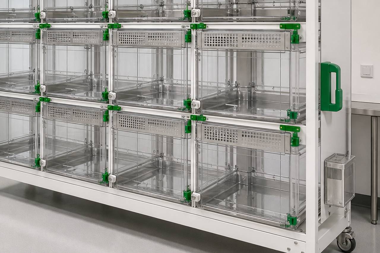 Guinea Pig IVC Housing Cage service access and utility view