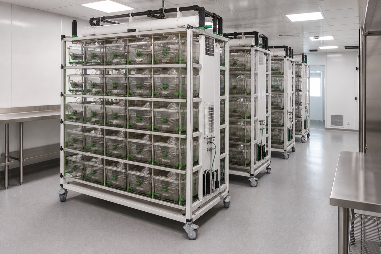 IVC Cage Rack room layout context with multiple racks