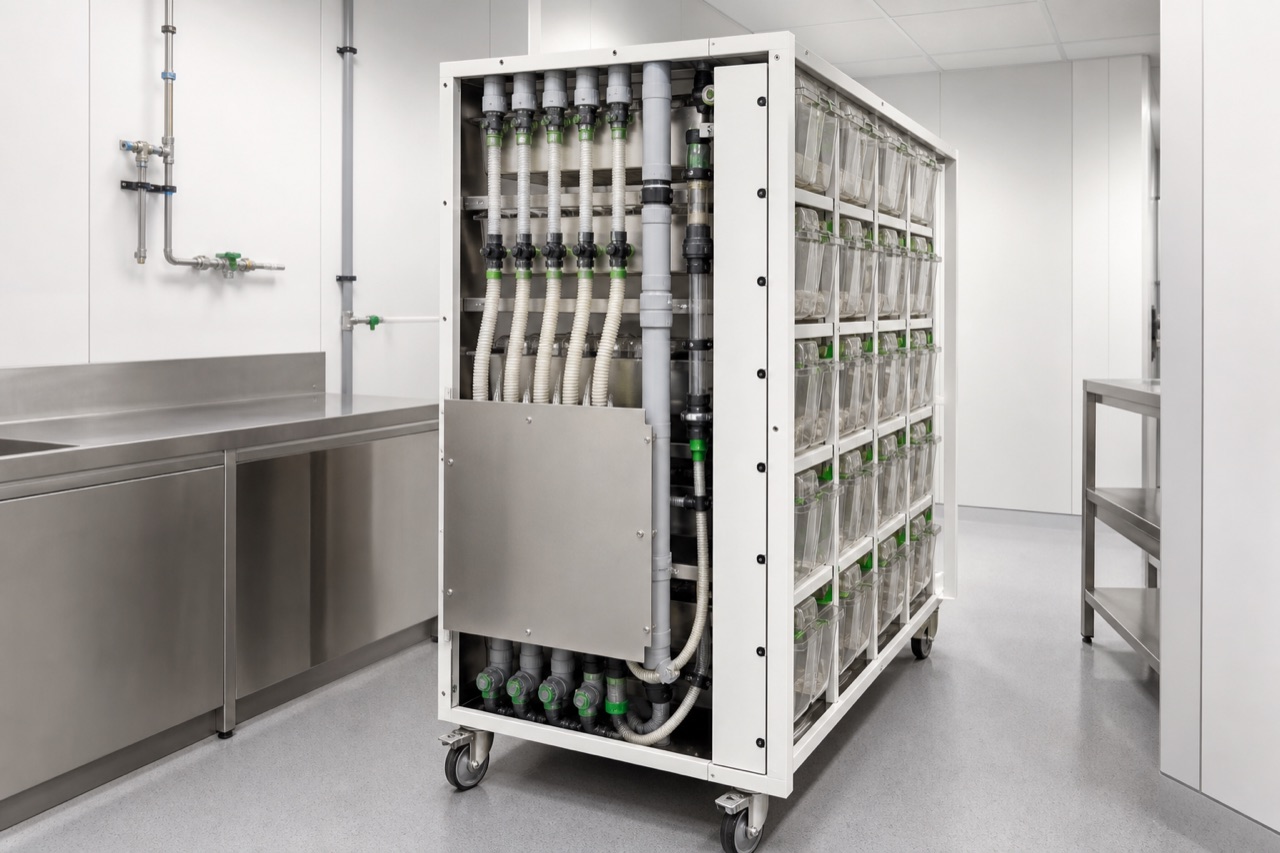 IVC Cage Rack service access and utility side view