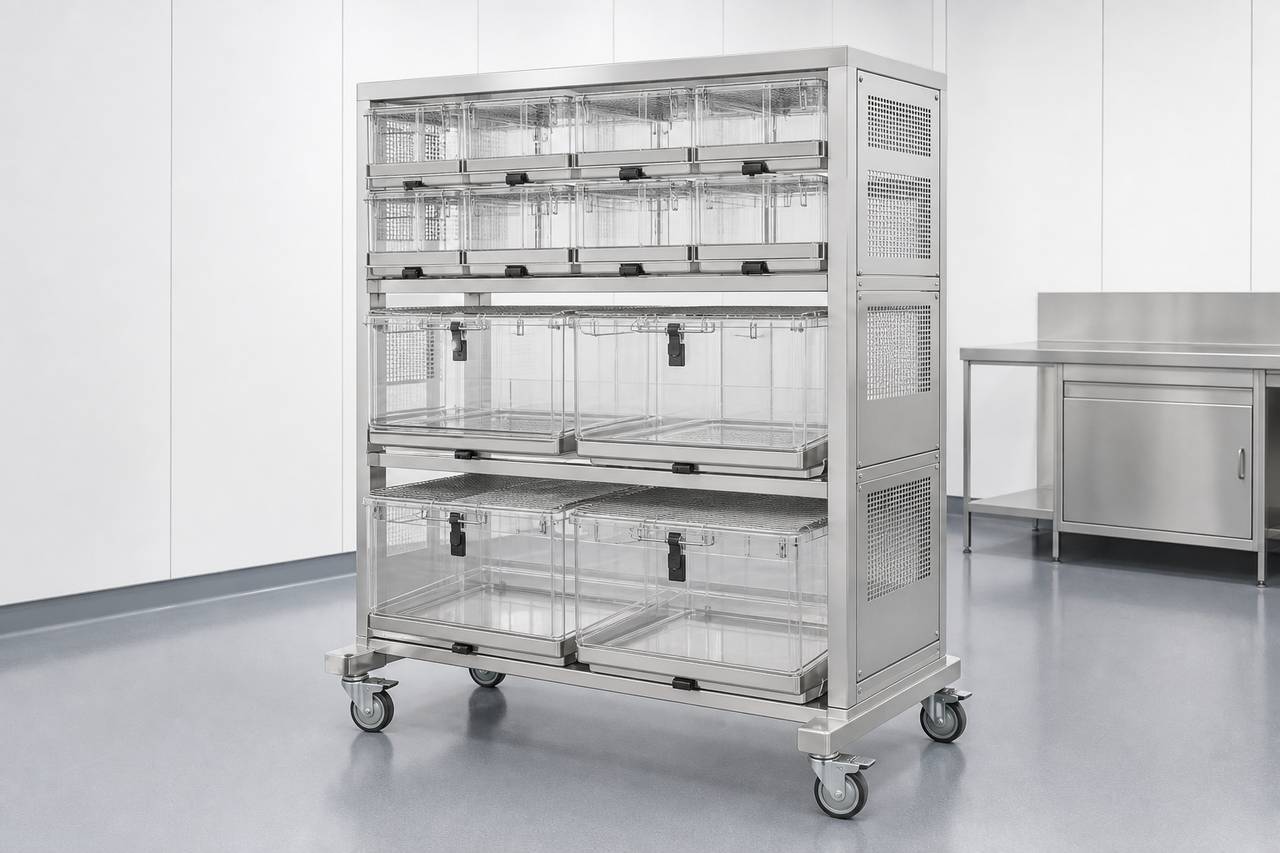 Mouse and Hamster Housing Cage overall equipment view