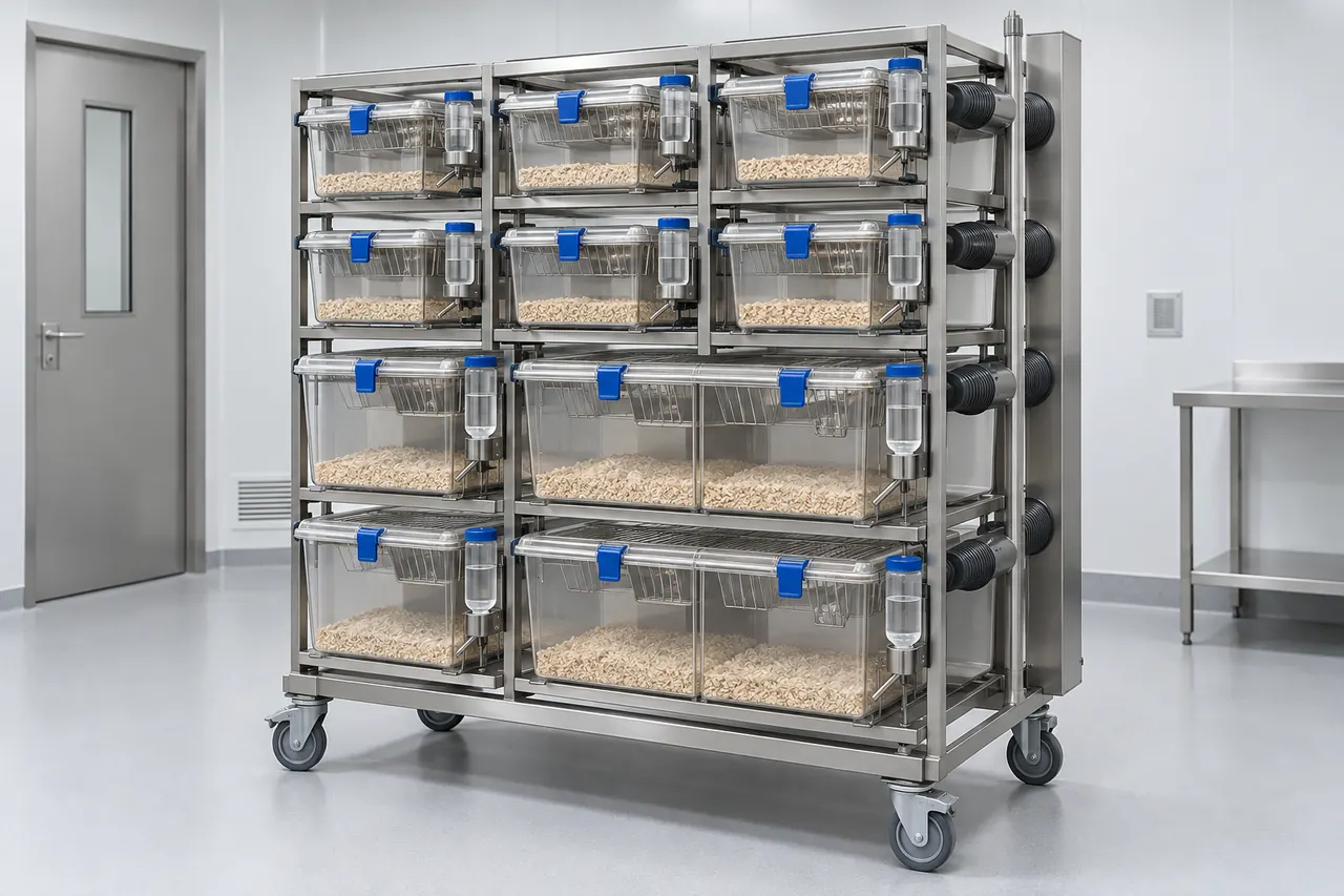 Mouse and Rat IVC Housing Cage for External Bottle Handling complete product overview