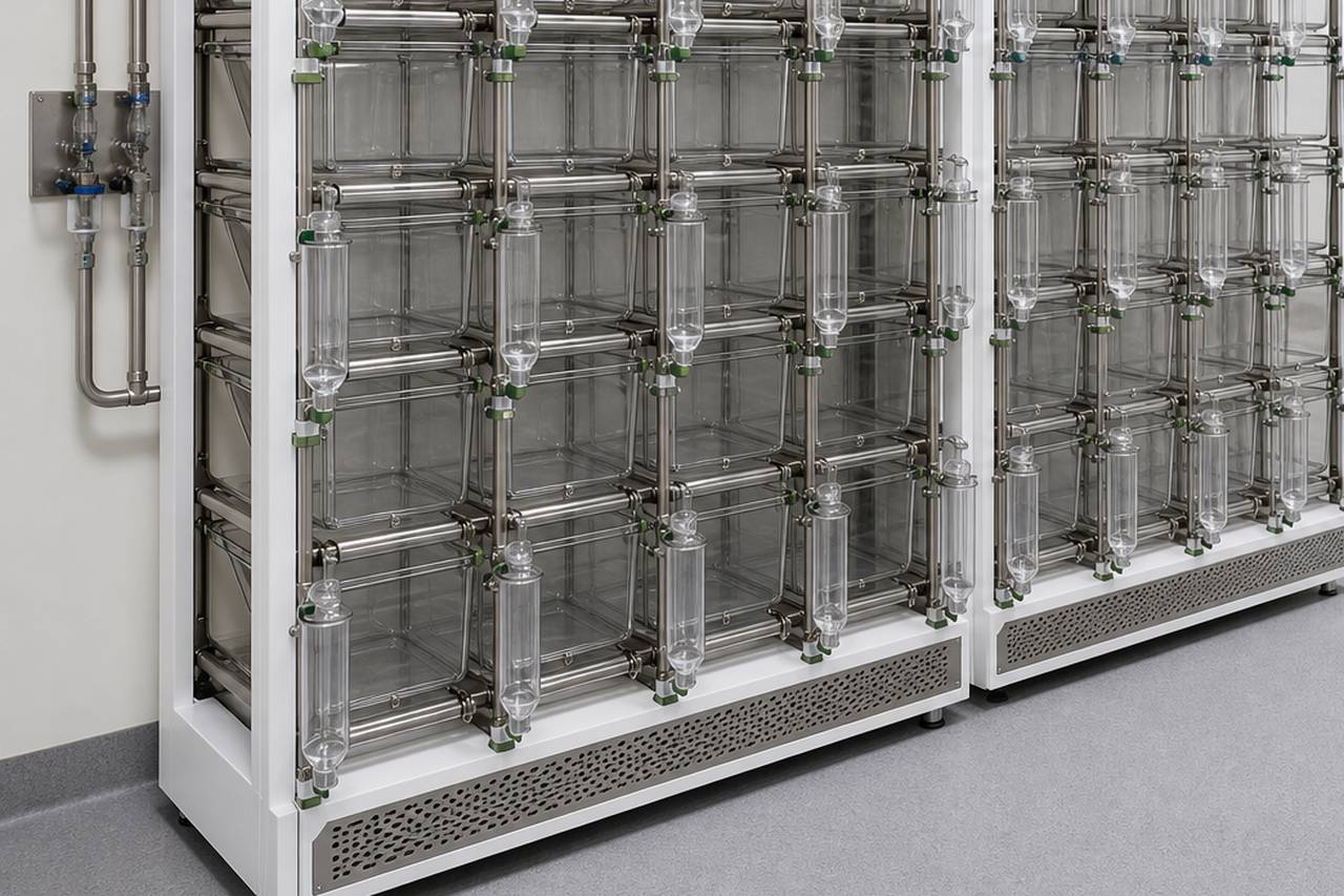 Mouse and Rat IVC Housing Cage for External Bottle Use use context