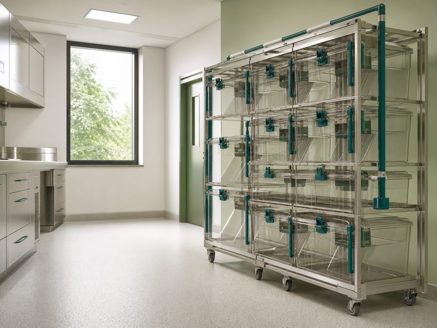 Mouse and Rat IVC Housing Cage aisle context