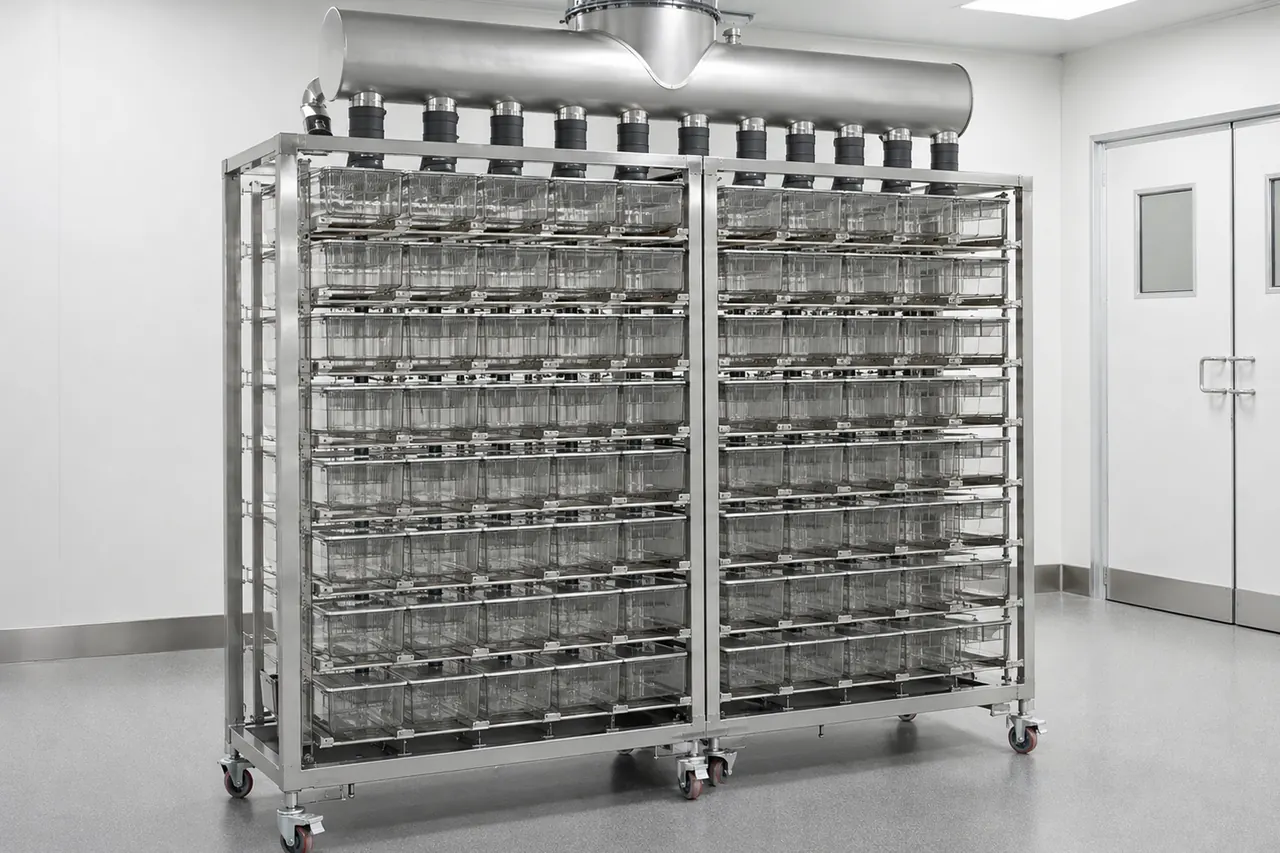 Mouse Central Exhaust Ventilated Cage System complete product overview