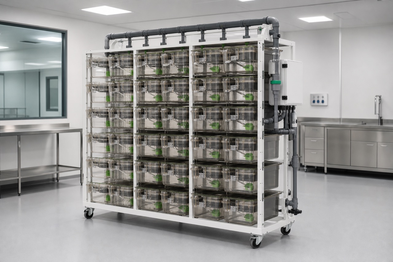 Mouse IVC Cage overall rack view