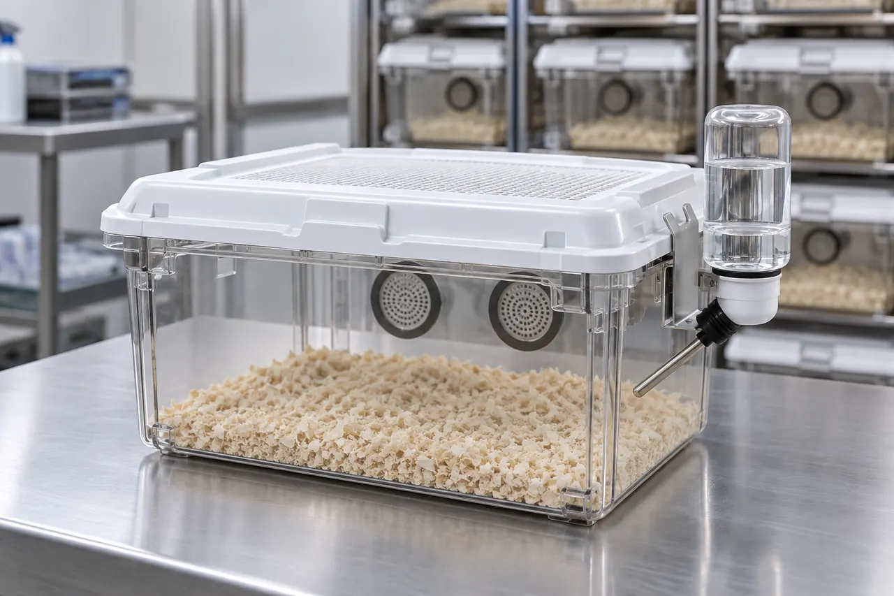 Mouse IVC Housing Cage for External Bottle Handling complete product overview