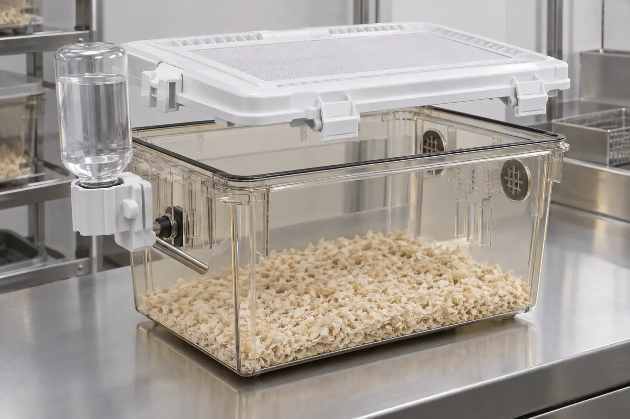 Mouse IVC Housing Cage for External Bottle Handling core structure and configuration view