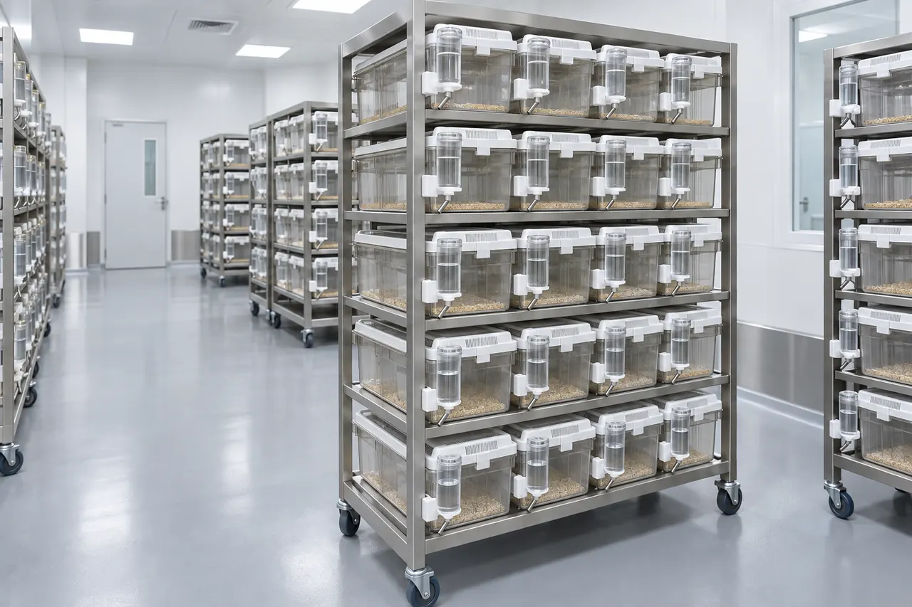 Mouse IVC Housing Cage for External Bottle Handling room layout and configuration reference