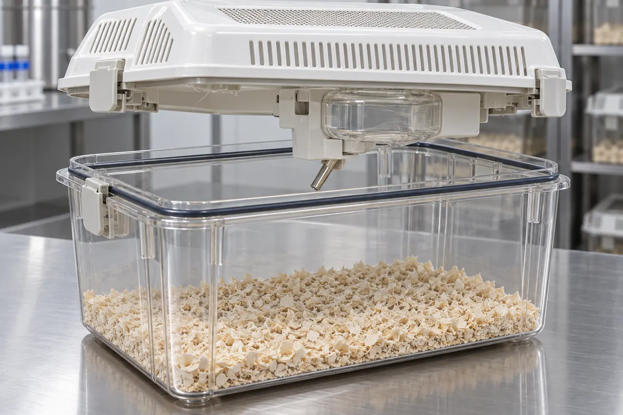 Mouse IVC Housing Cage for Internal Bottle Handling core structure and configuration view