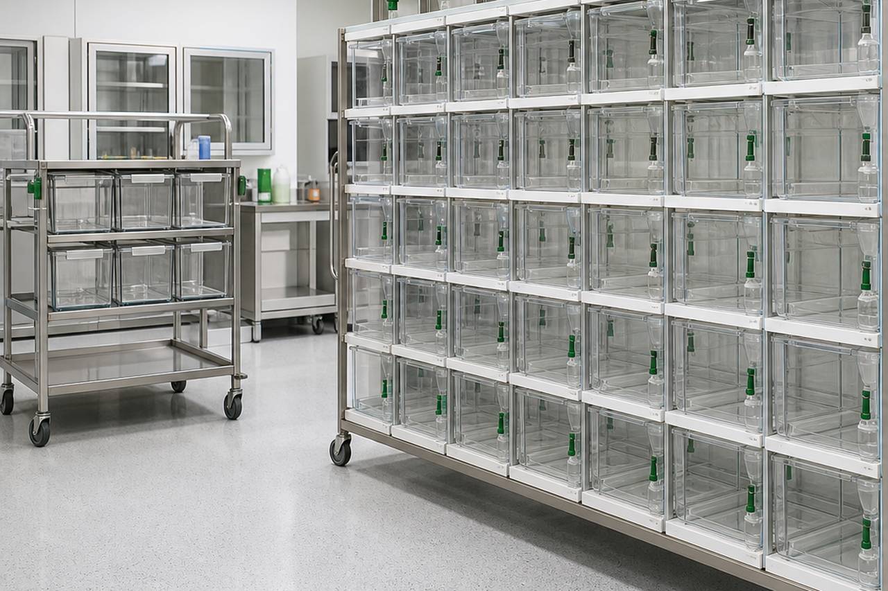 Mouse IVC Housing Cage for Internal Bottle Use use context