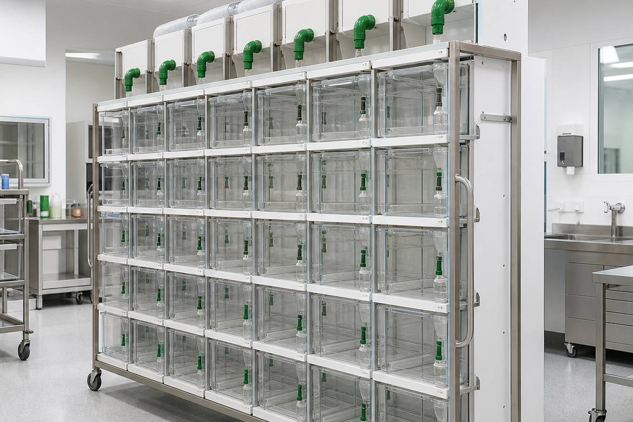 Mouse IVC Housing Cage for Internal Bottle Use room layout context