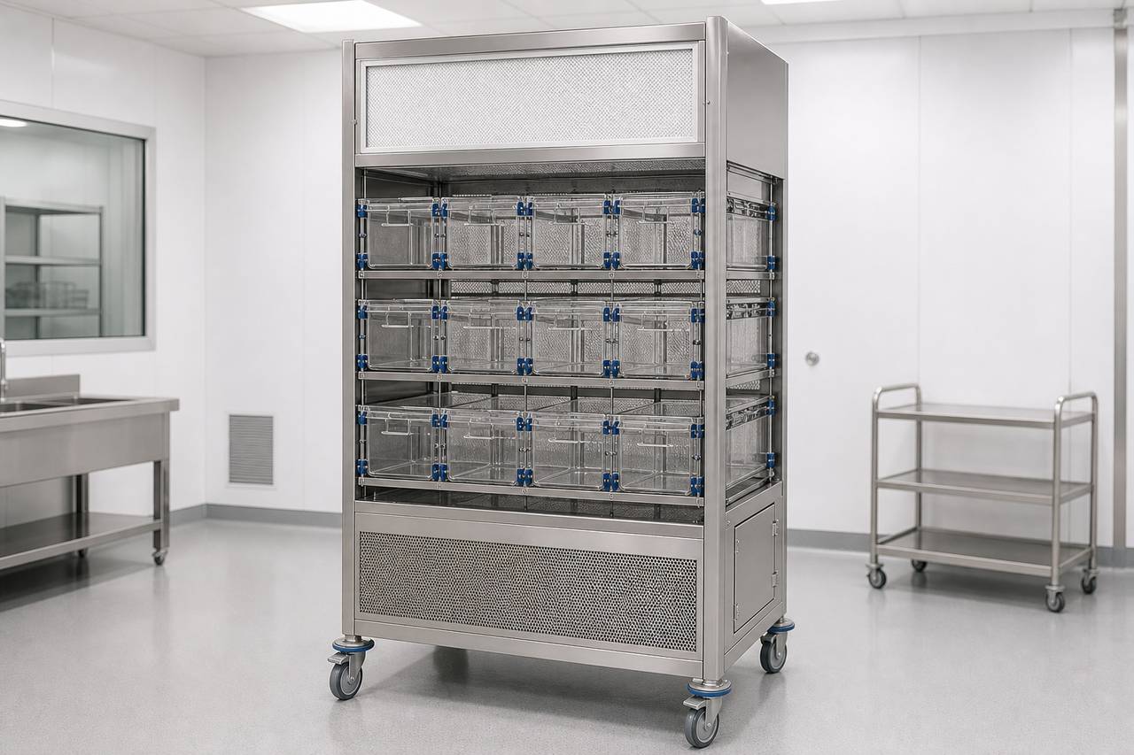 Mouse Laminar Flow Rack overall equipment view
