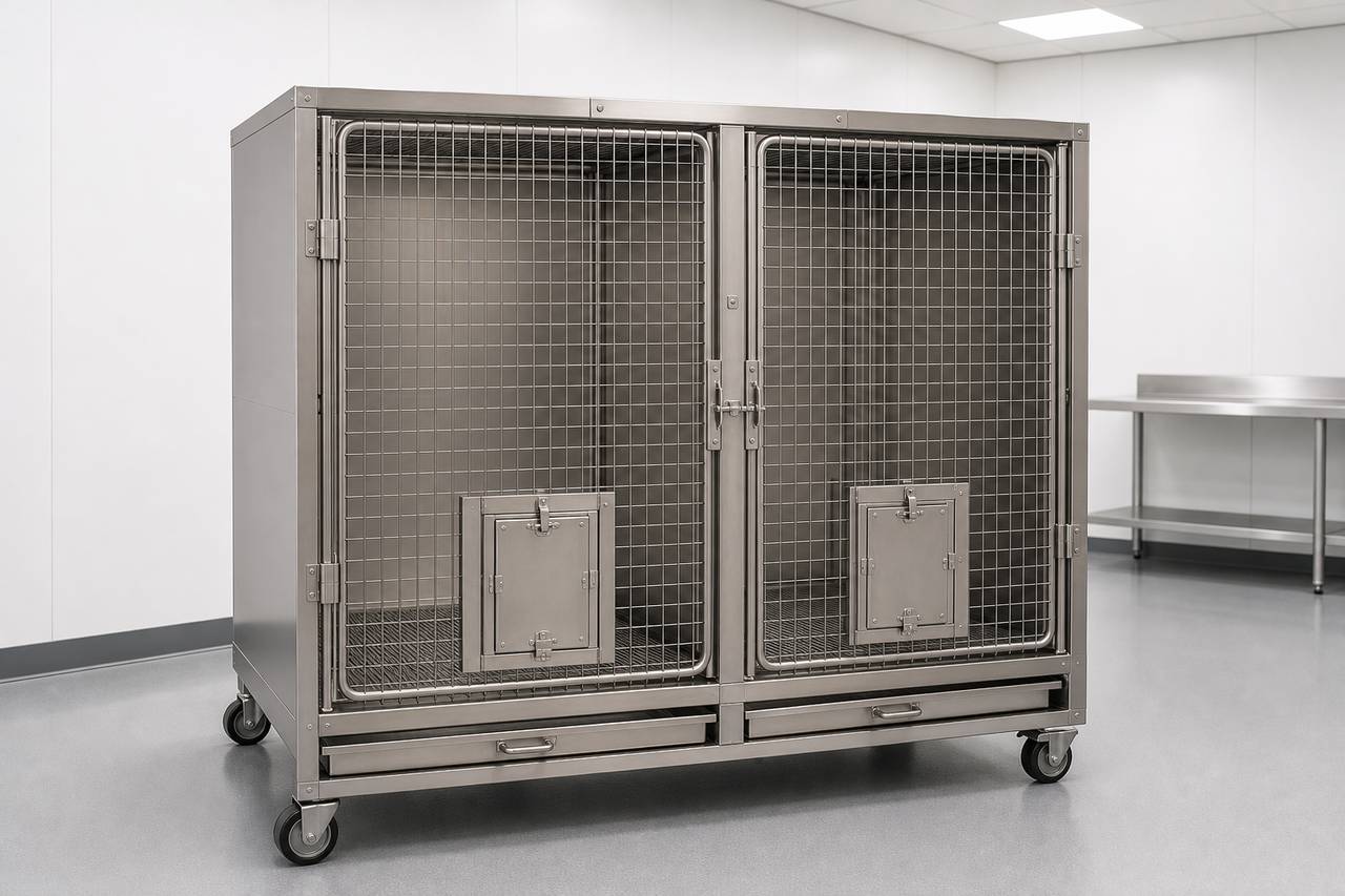 Non Human Primate and Canine Housing Cage overall equipment view