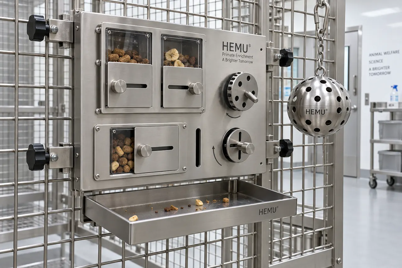Non Human Primate Enrichment Device core structure and configuration view