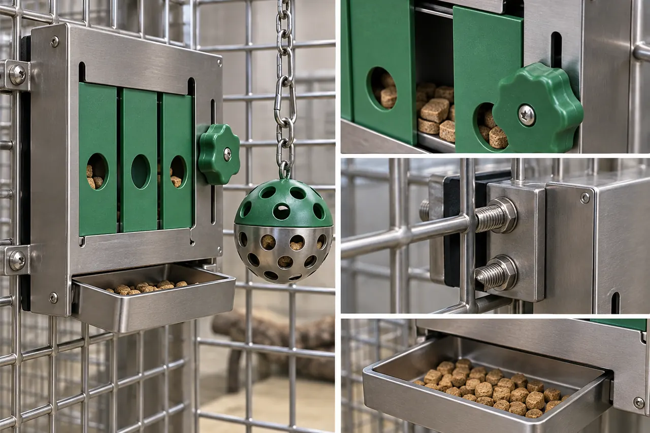 Non Human Primate Enrichment Device key hardware and interface detail