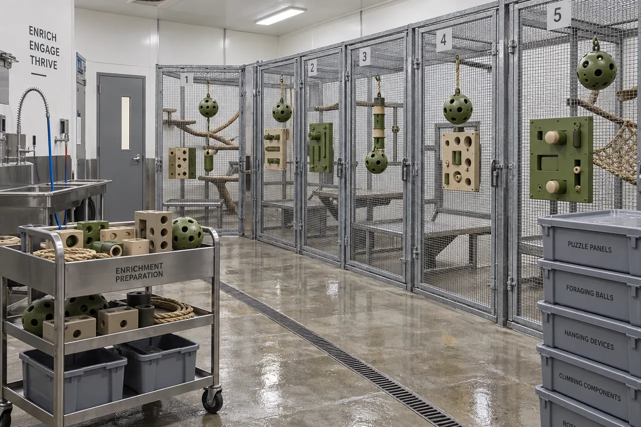 Non Human Primate Enrichment Device room layout and configuration reference