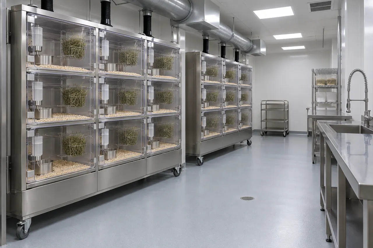 Rabbit IVC Housing Cage for Internal Bottle Handling room layout and configuration reference