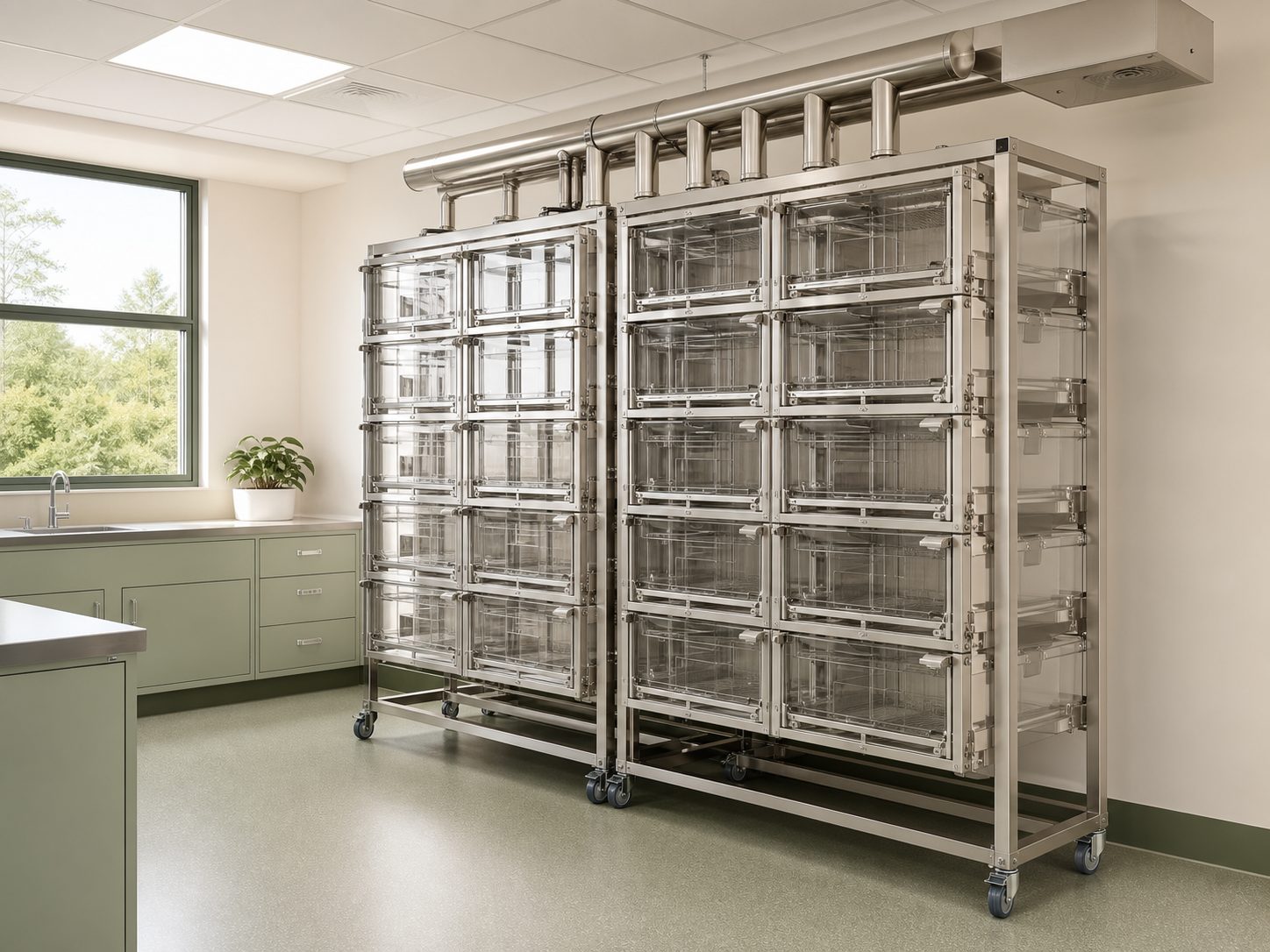 Rat Central Exhaust Ventilated Cage System overall equipment view