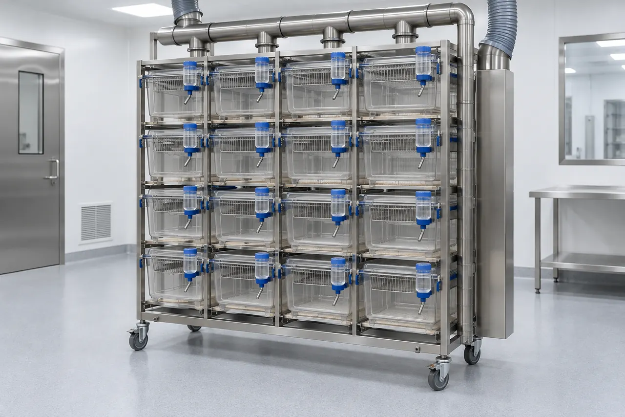 Rat IVC Housing Cage for External Bottle Handling complete product overview