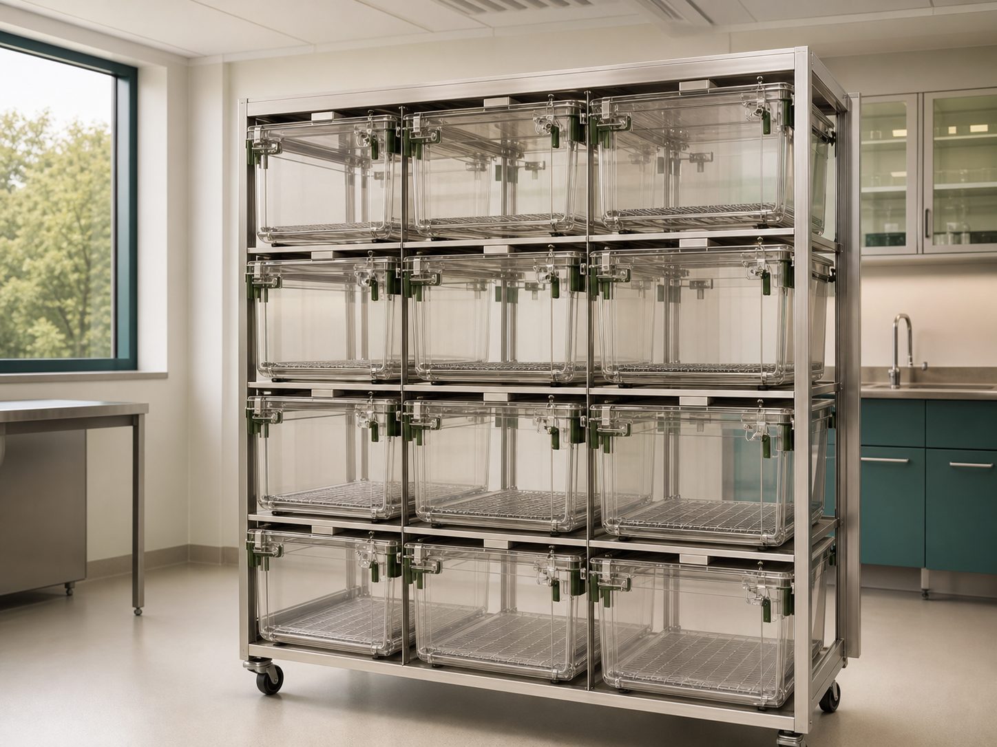 Rat IVC Housing Cage overall rack view