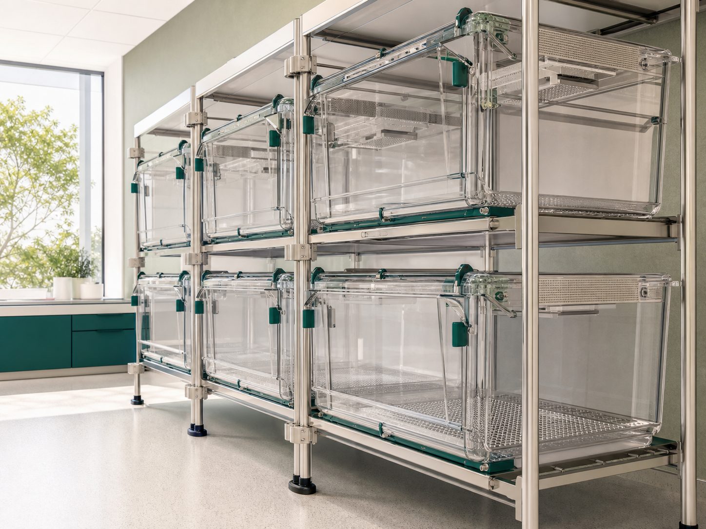 Rat IVC Housing Cage rack side view