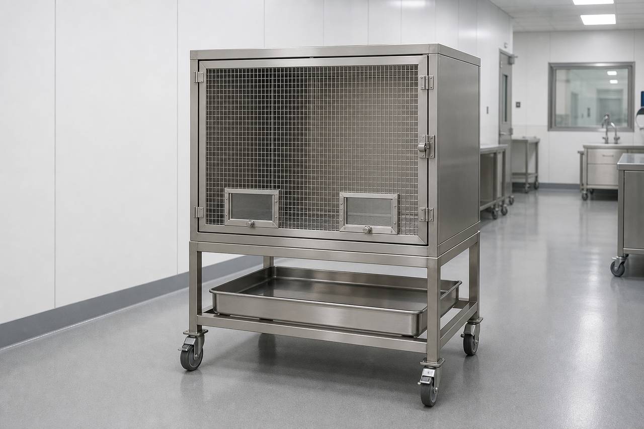 Single Tier Non Human Primate Housing Cage overall equipment view