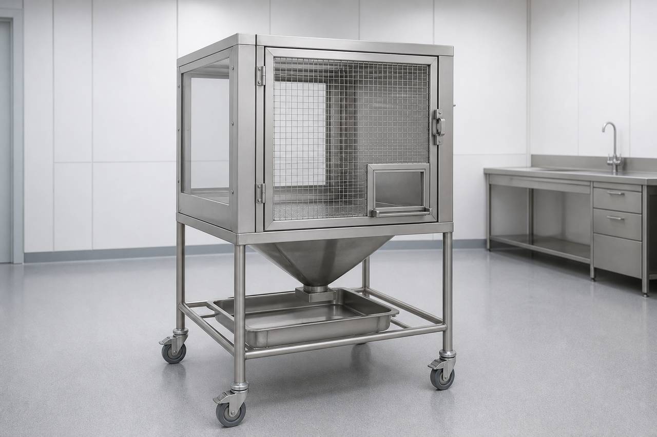 Single Tier Non Human Primate Metabolic Study Housing Cage overall equipment view