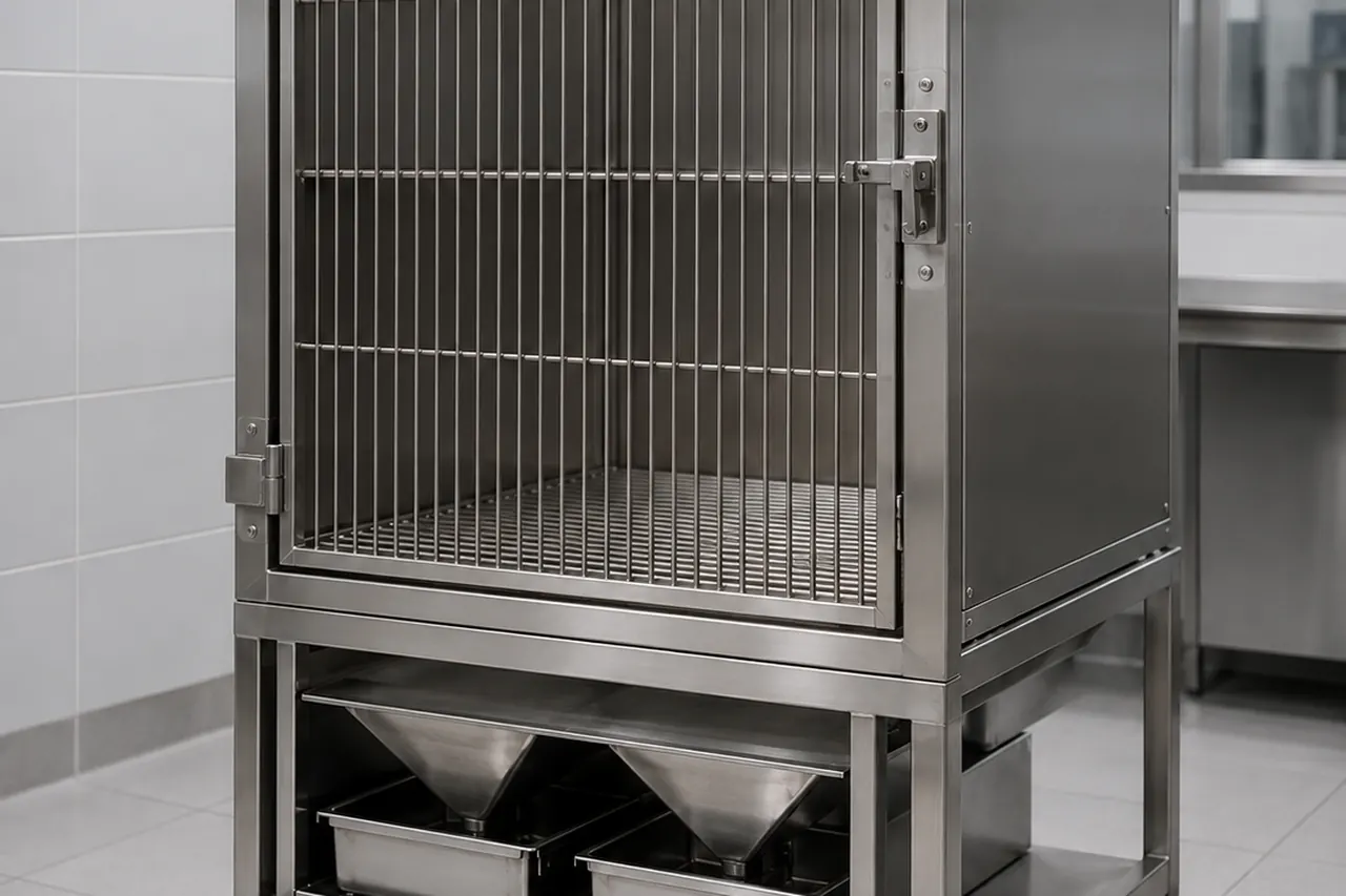 Single Tier Non Human Primate Metabolic Study Housing Cage complete product overview