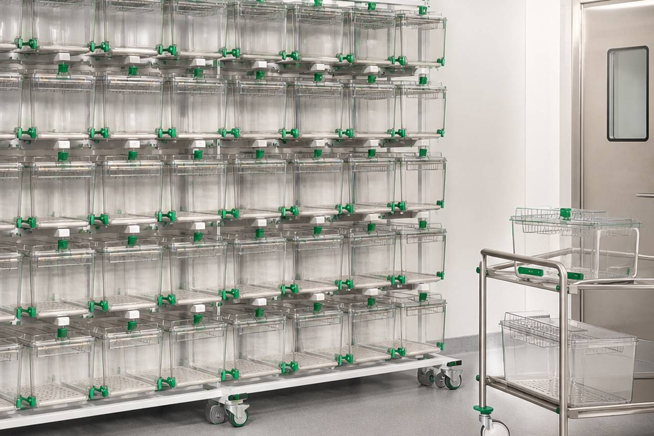 Small Animal IVC Housing Cage service access and utility view