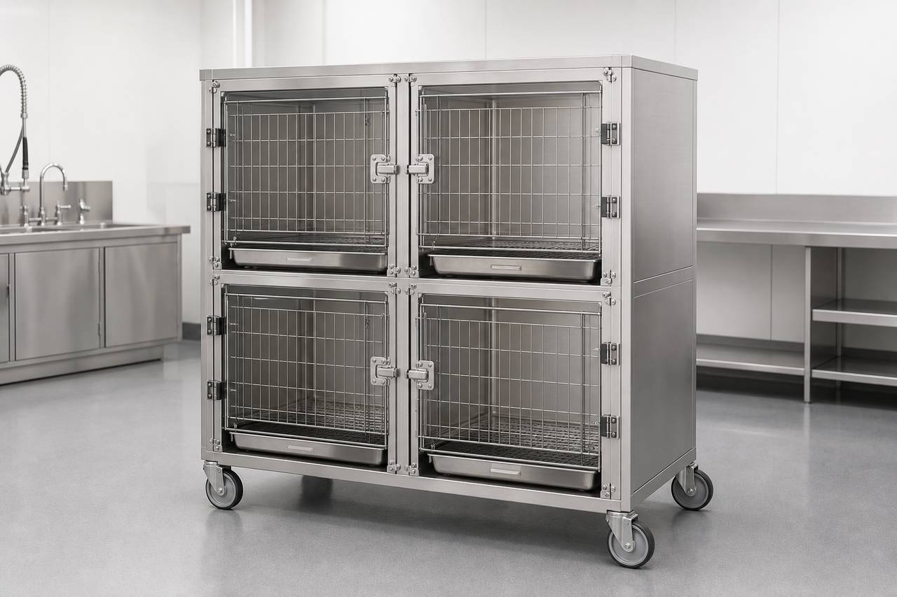 Stainless Steel Guinea Pig Housing Cage overall equipment view