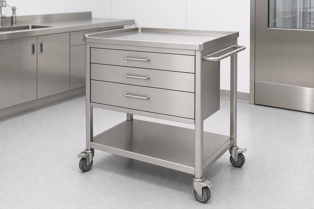 Stainless Steel Procedure Cart overall equipment view