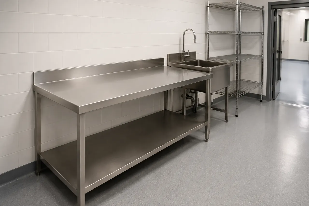 Stainless Steel Workbench operation and use context