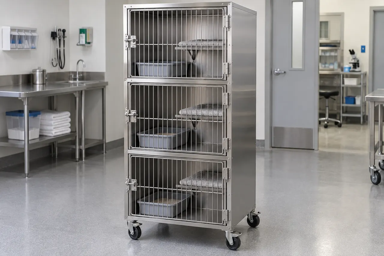 Three Tier Feline Housing Cage complete product overview