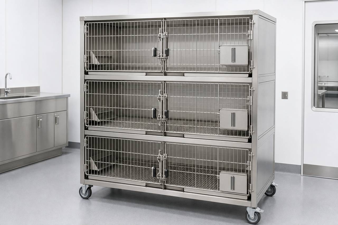 Three Tier Rabbit Housing Cage overall equipment view