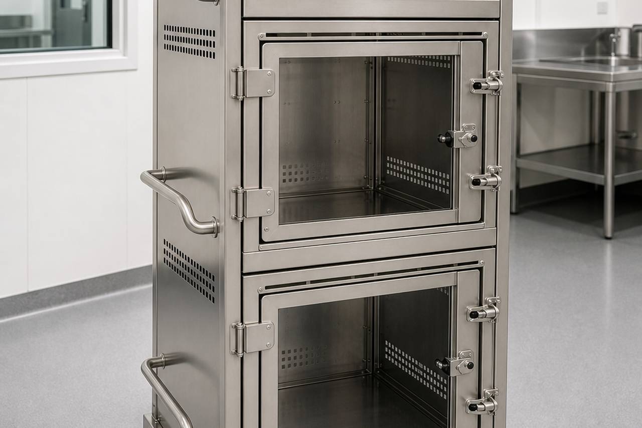Three Unit Non Human Primate Transfer Cage overall equipment view