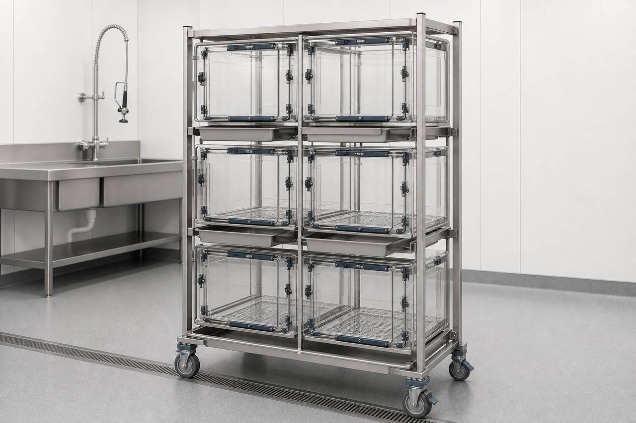 Tree Shrew Housing Rack for Wash Down Use overall equipment view
