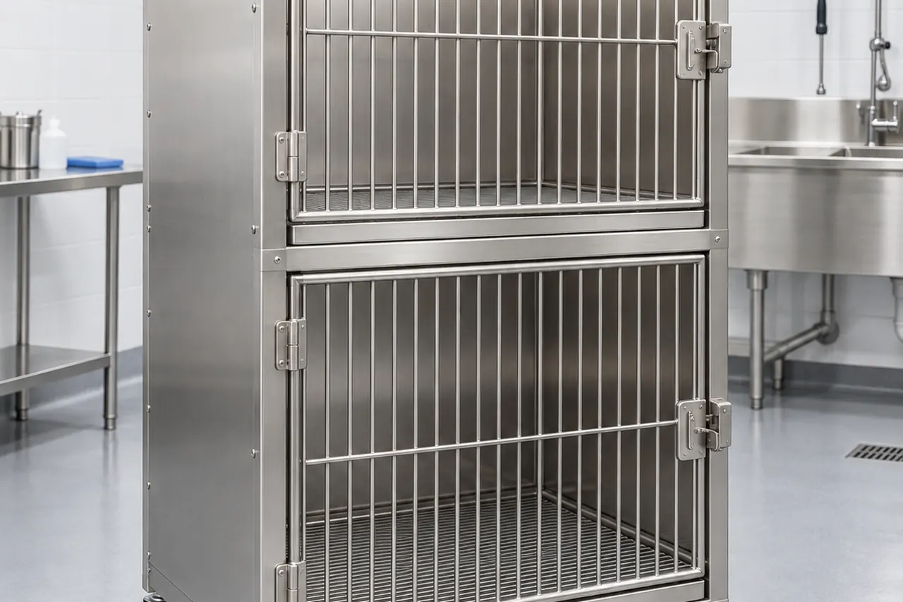 Two Tier Canine Housing Cage complete product overview