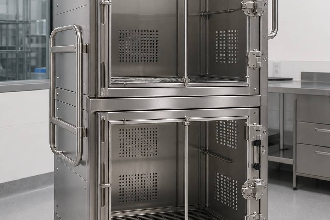 Two Tier Non Human Primate Transfer Cage overall equipment view