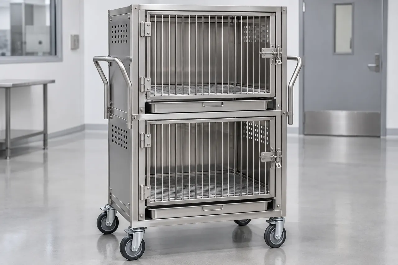 Two Tier Non Human Primate Transfer Cage complete product overview