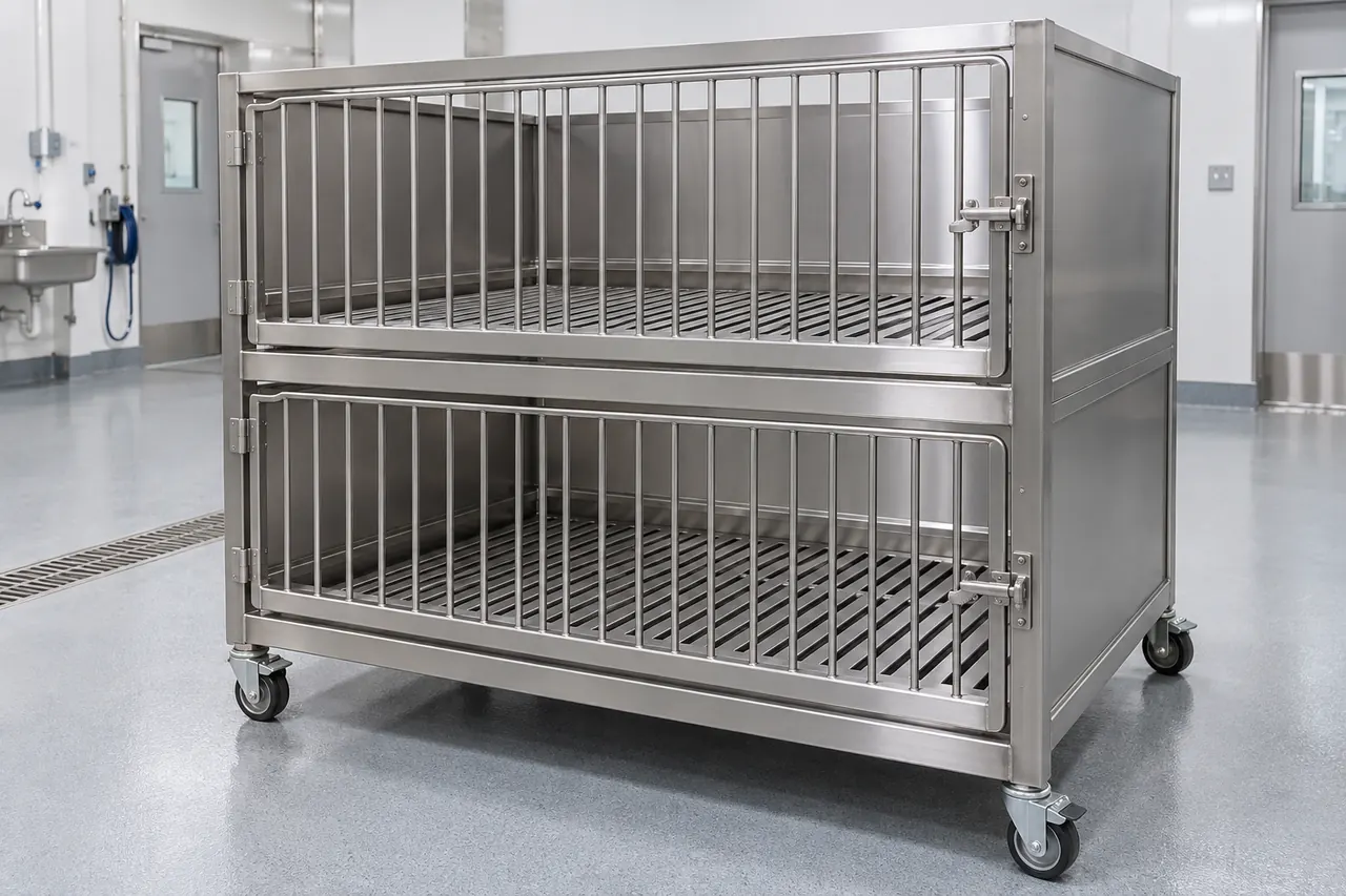 Two Tier Pig Housing Cage complete product overview