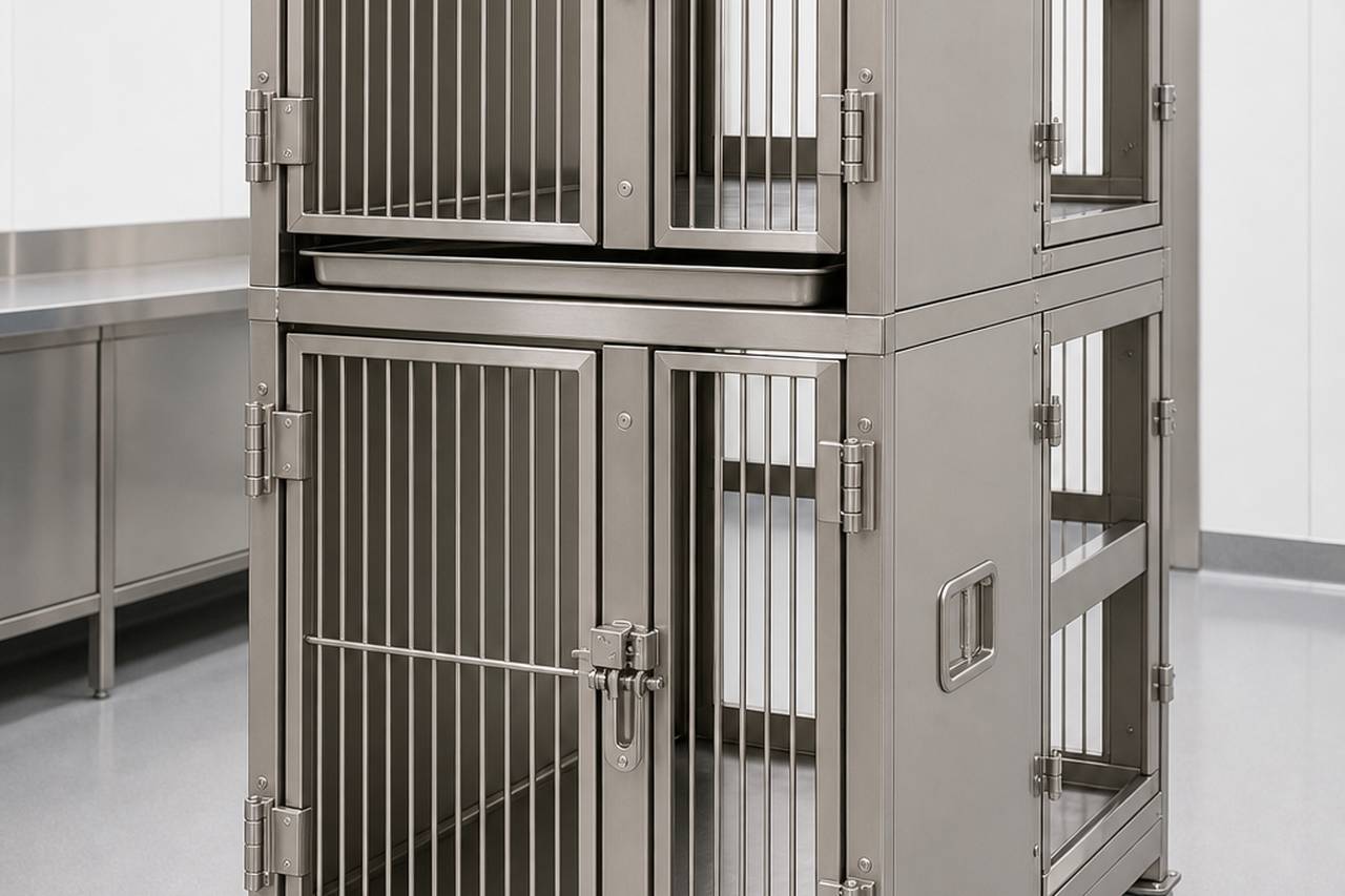 Two Tier Through Access Non Human Primate Housing Cage overall equipment view